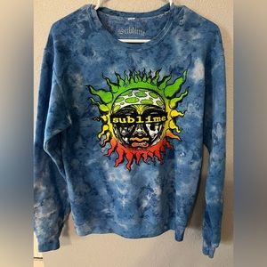 Tye Dye blue sweatshirt with rainbow pattern. Size small.